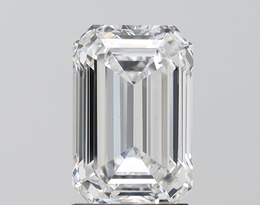 3.06 Carat Emerald Lab Diamond with  Cut Diamond in 14KT  view 1
