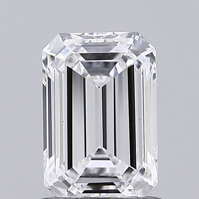 1.08 Carat Emerald Lab Diamond with  Cut Diamond in 14KT  view 1
