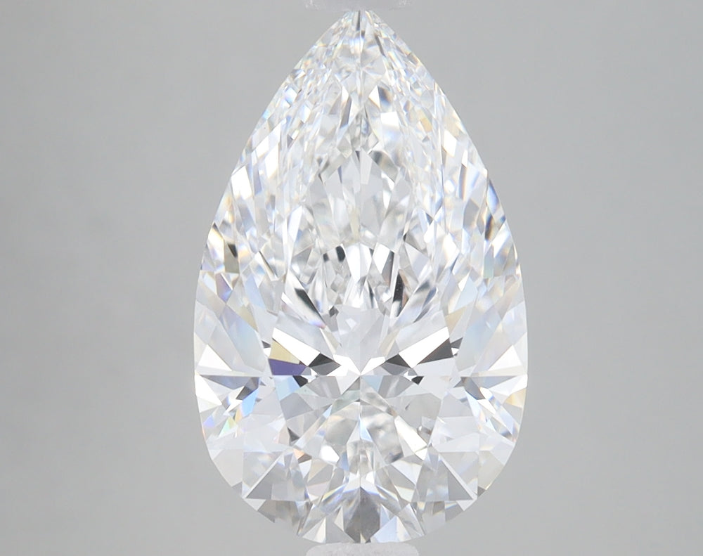 3.7 Carat Pear Lab Diamond with  Cut Diamond in 14KT  view 1
