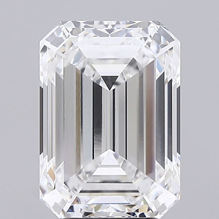 4.56 Carat Emerald Lab Diamond with  Cut Diamond in 14KT  view 1
