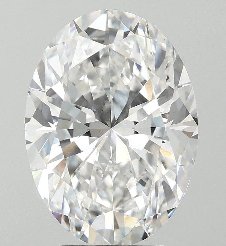 5.09 Carat Oval Lab Diamond with  Cut Diamond in 14KT  view 1
