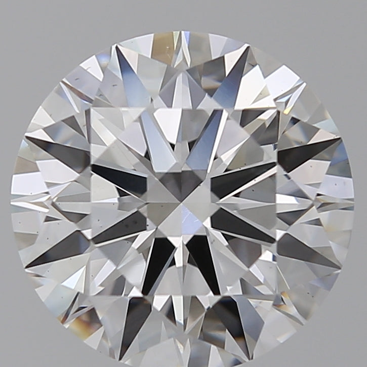 4.09 Carat Round Lab Diamond with  Cut Diamond in 14KT  view 1
