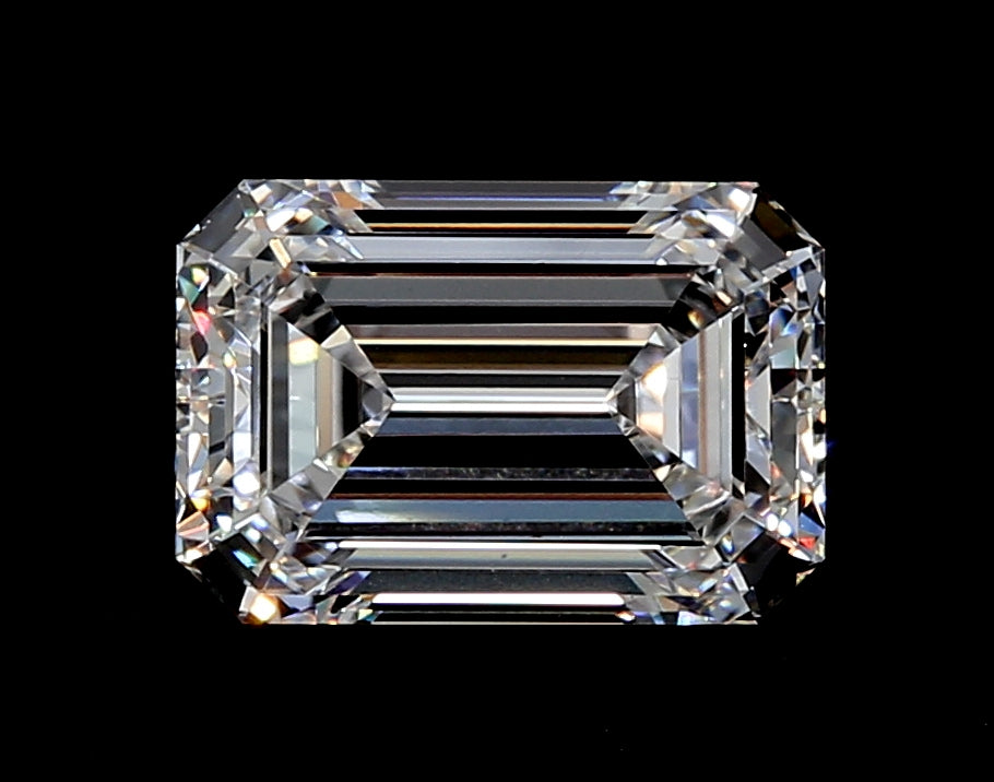 3.2 Carat Emerald Lab Diamond with  Cut Diamond in 14KT  view 1
