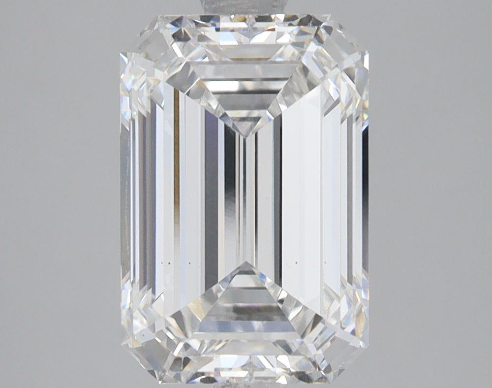 3.41 Carat Emerald Lab Diamond with  Cut Diamond in 14KT  view 1
