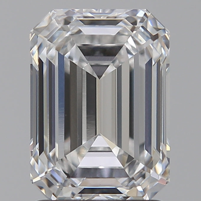 2.05 Carat Emerald Lab Diamond with  Cut Diamond in 14KT  view 1
