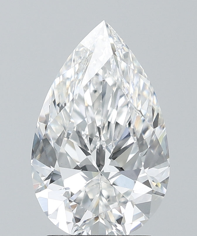 2.5 Carat Pear Lab Diamond with  Cut Diamond in 14KT  view 1
