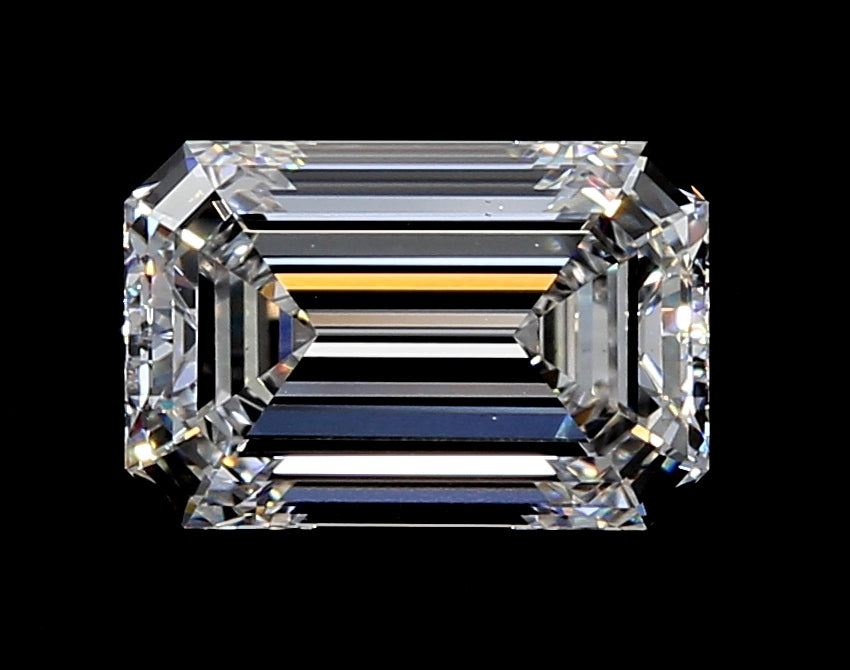 3.1 Carat Emerald Lab Diamond with  Cut Diamond in 14KT  view 1
