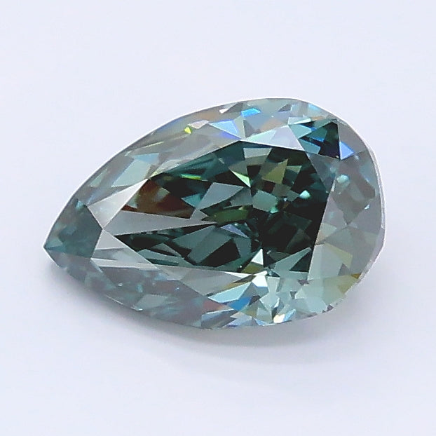 1.08 Carat Pear Lab Diamond with  Cut Diamond in 14KT  view 1
