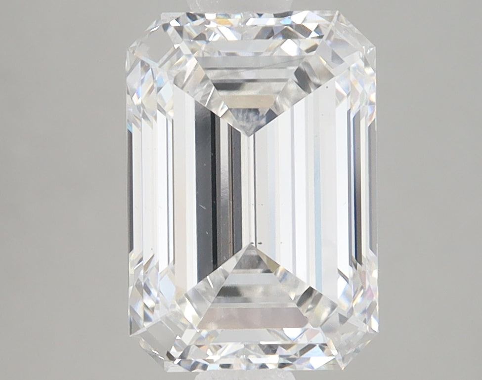 3.25 Carat Emerald Lab Diamond with  Cut Diamond in 14KT  view 1
