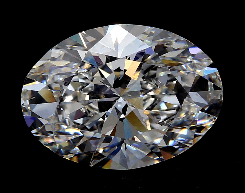 3.05 Carat Oval Lab Diamond with  Cut Diamond in 14KT  view 1
