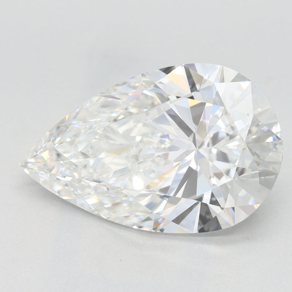 3.04 Carat Pear Lab Diamond with  Cut Diamond in 14KT  view 1
