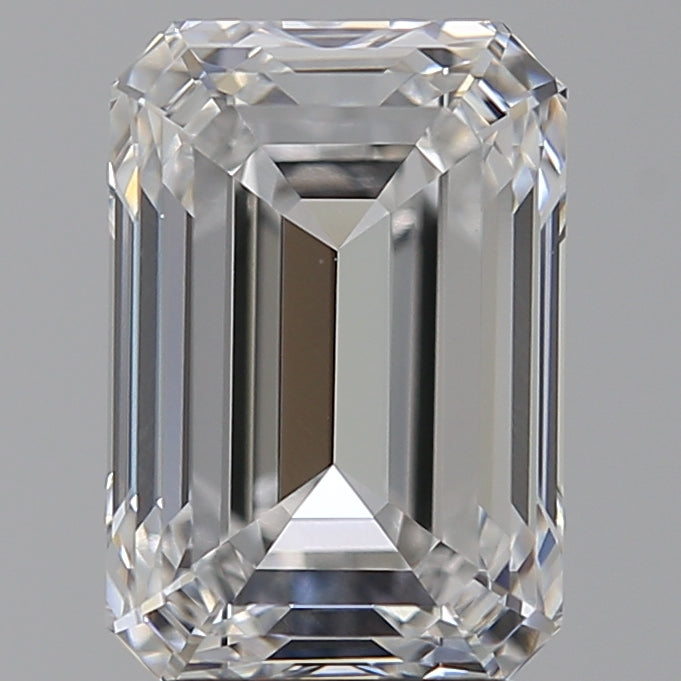 3.53 Carat Emerald Lab Diamond with  Cut Diamond in 14KT  view 1
