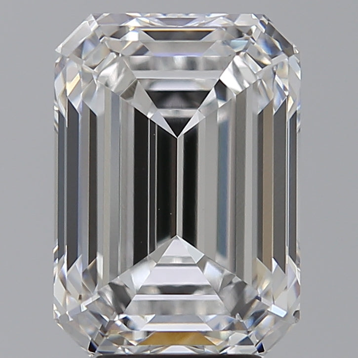 5.57 Carat Emerald Lab Diamond with  Cut Diamond in 14KT  view 1
