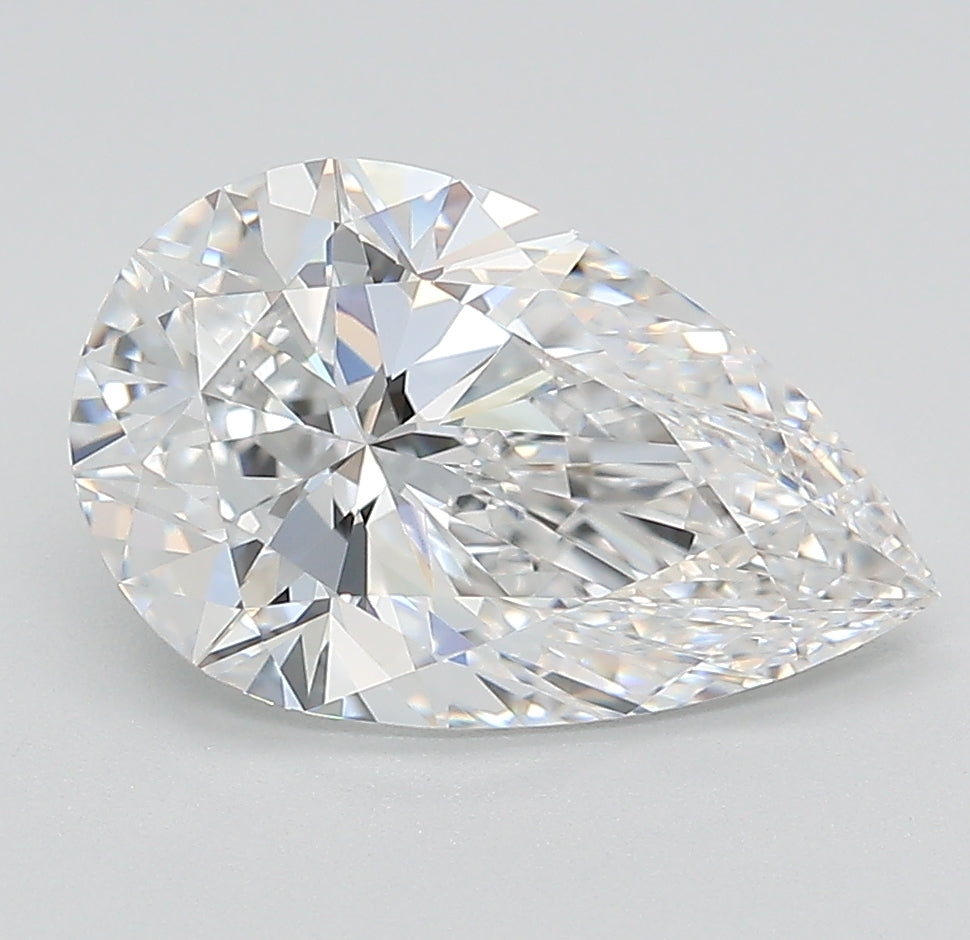 2.69 Carat Pear Lab Diamond with  Cut Diamond in 14KT  view 1
