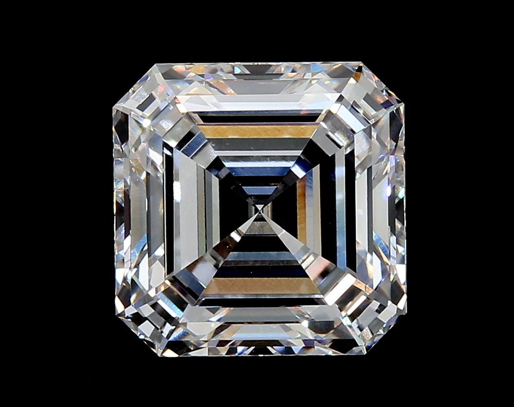 5.06 Carat Asscher Lab Diamond with  Cut Diamond in 14KT  view 1
