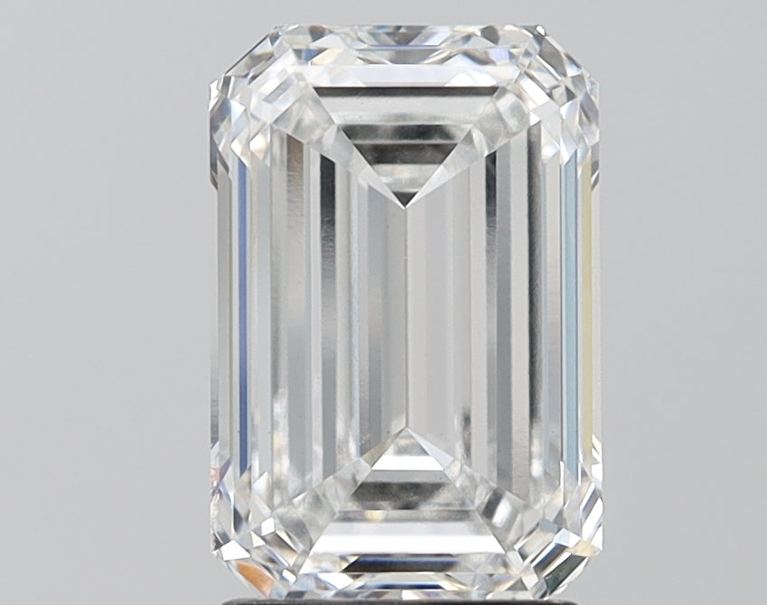 2.5 Carat Emerald Lab Diamond with  Cut Diamond in 14KT  view 1
