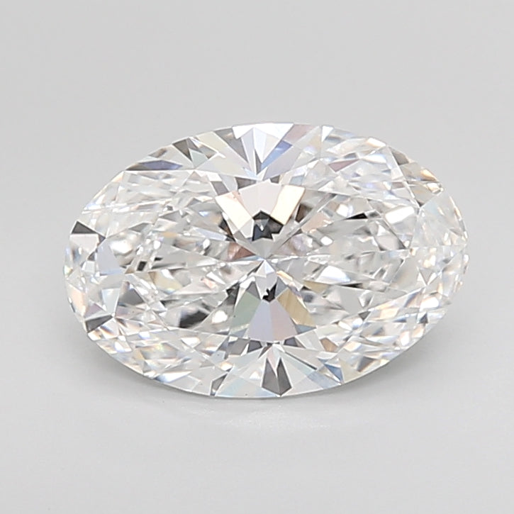 3.09 Carat Oval Lab Diamond with  Cut Diamond in 14KT  view 1
