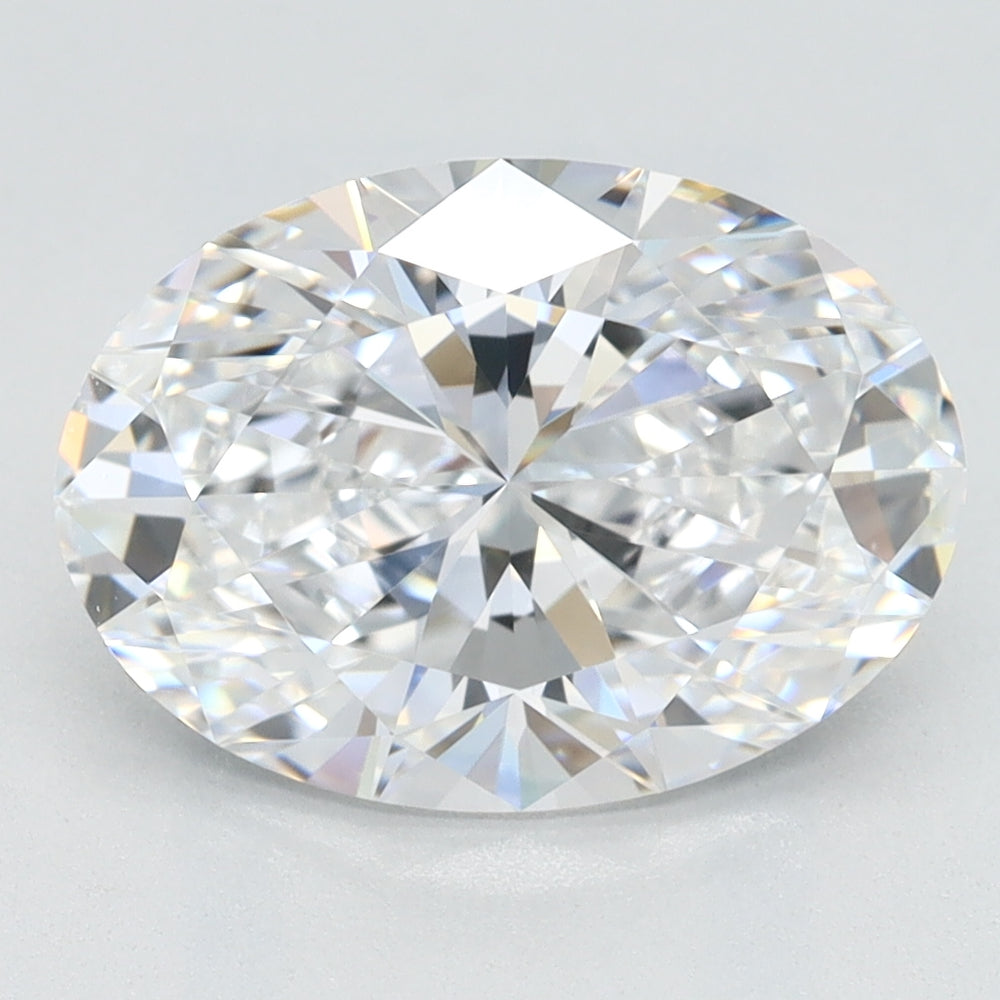 2.69 Carat Oval Lab Diamond with  Cut Diamond in 14KT  view 1
