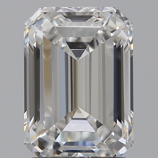 2.0 Carat Emerald Lab Diamond with  Cut Diamond in 14KT  view 1
