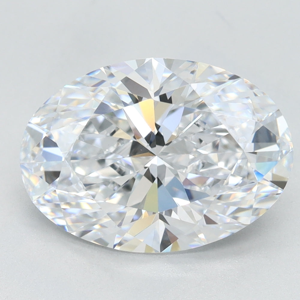 3.01 Carat Oval Lab Diamond with  Cut Diamond in 14KT  view 1
