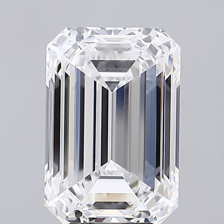 4.94 Carat Emerald Lab Diamond with  Cut Diamond in 14KT  view 1
