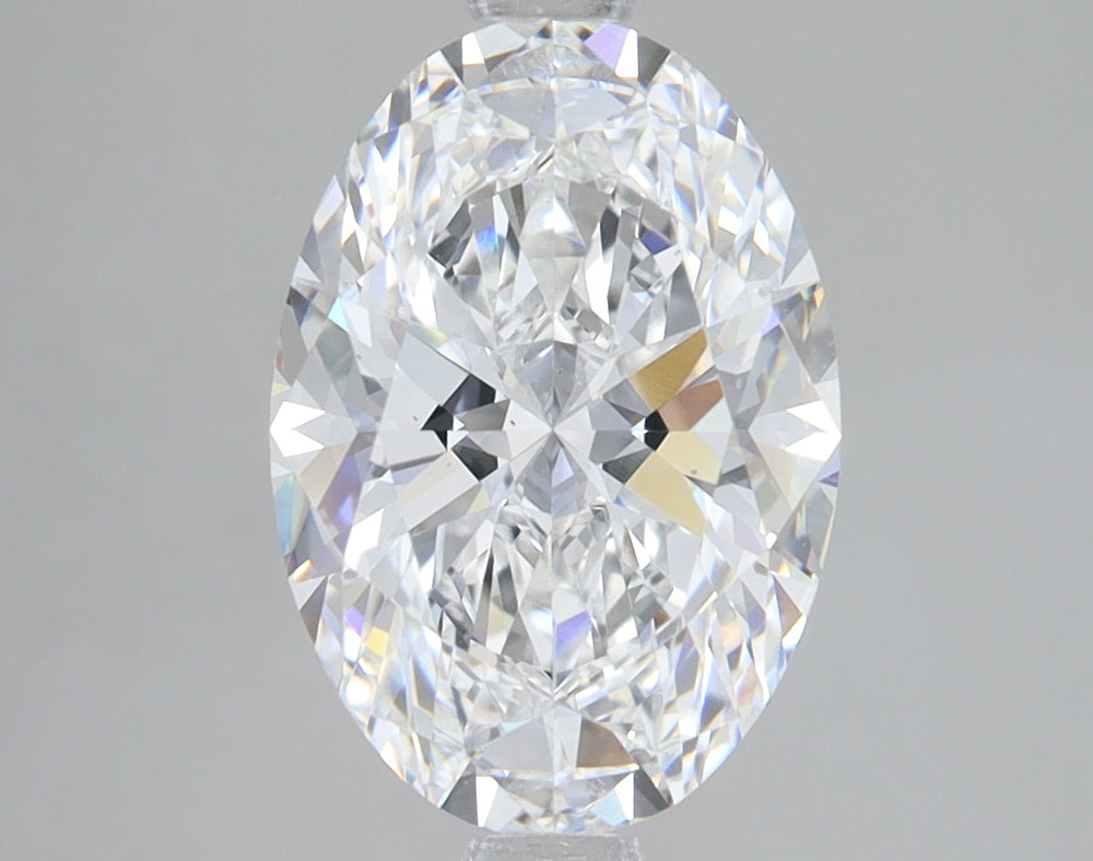 3.02 Carat Oval Lab Diamond with  Cut Diamond in 14KT  view 1
