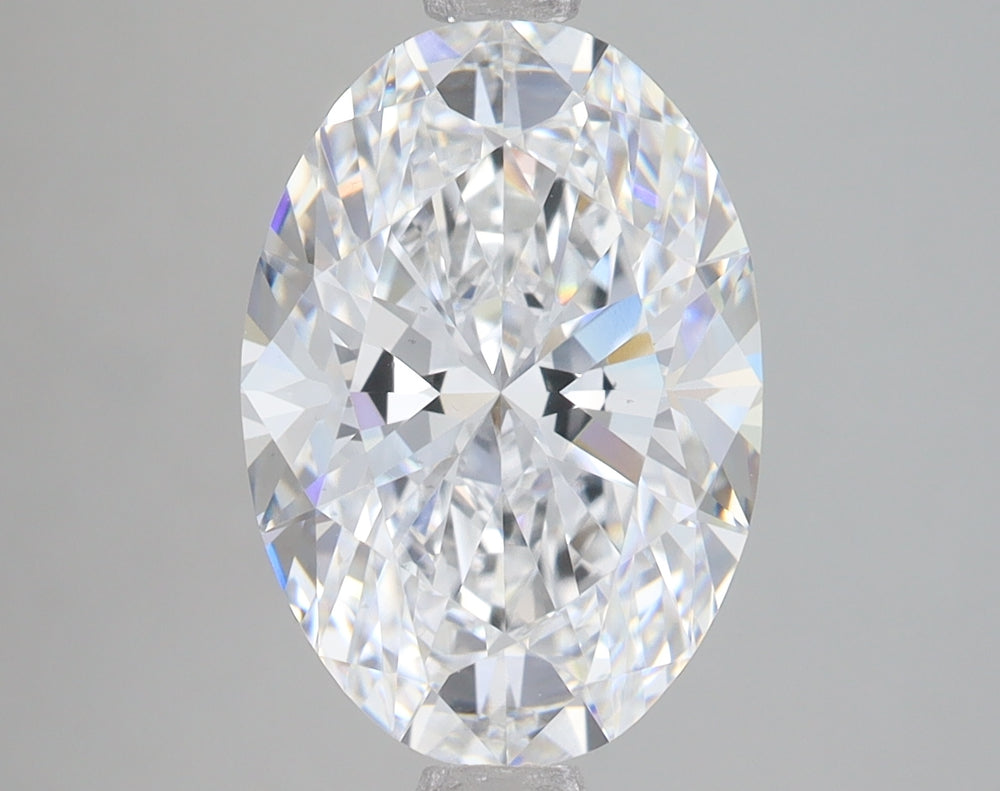 3.49 Carat Oval Lab Diamond with  Cut Diamond in 14KT  view 1
