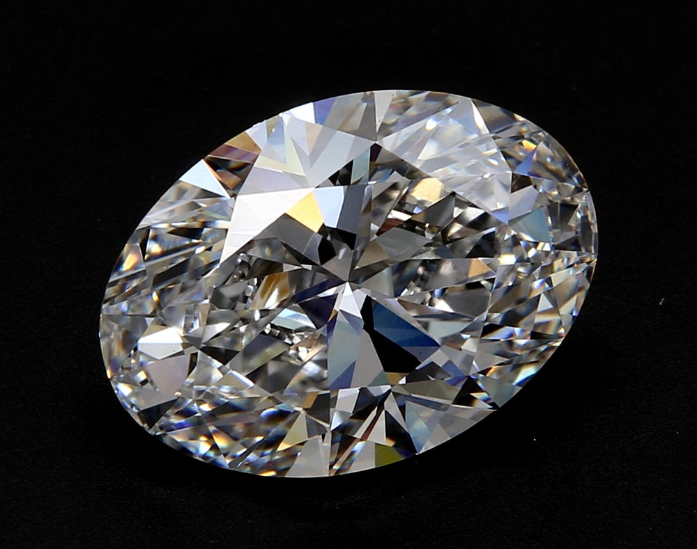 3.25 Carat Oval Lab Diamond with  Cut Diamond in 14KT  view 1
