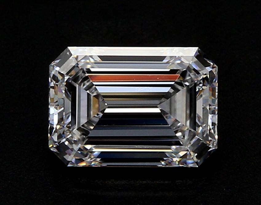 2.51 Carat Emerald Lab Diamond with  Cut Diamond in 14KT  view 1
