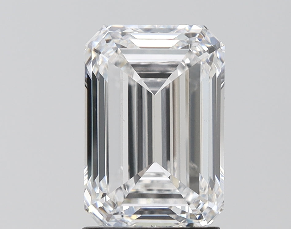 3.01 Carat Emerald Lab Diamond with  Cut Diamond in 14KT  view 1
