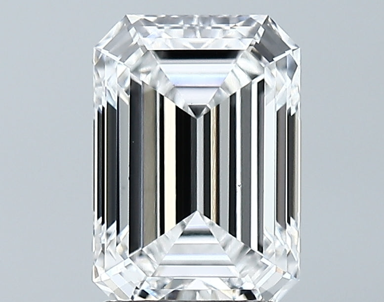 2.01 Carat Emerald Lab Diamond with  Cut Diamond in 14KT  view 1
