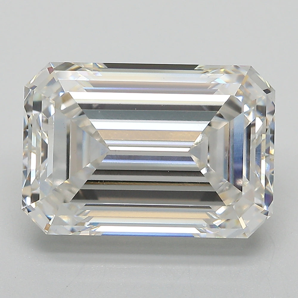 7.82 Carat Emerald Lab Diamond with  Cut Diamond in 14KT  view 1
