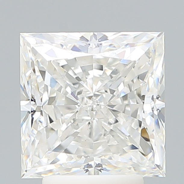 4.34 Carat Princess Lab Diamond with  Cut Diamond in 14KT  view 1
