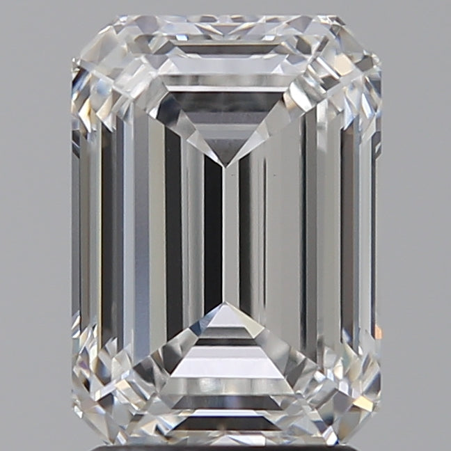 2.59 Carat Emerald Lab Diamond with  Cut Diamond in 14KT  view 1
