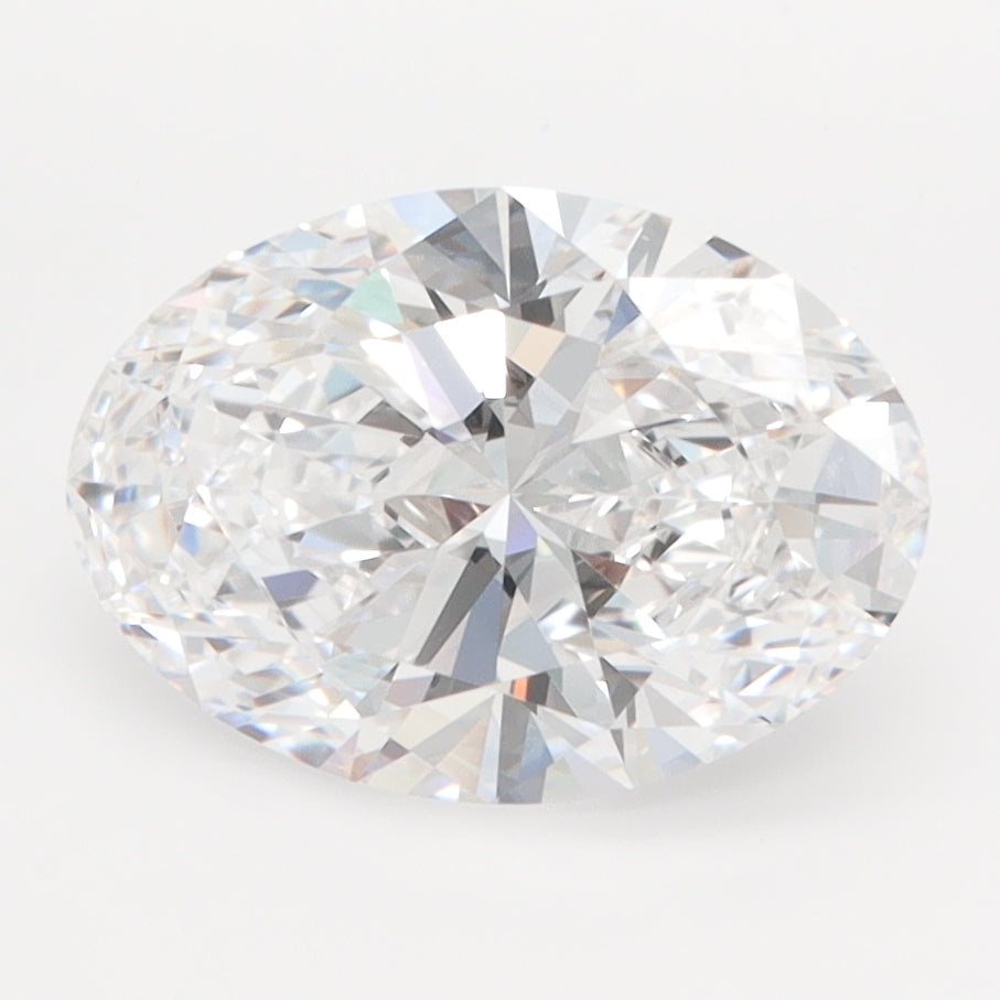 2.45 Carat Oval Lab Diamond with  Cut Diamond in 14KT  view 1

