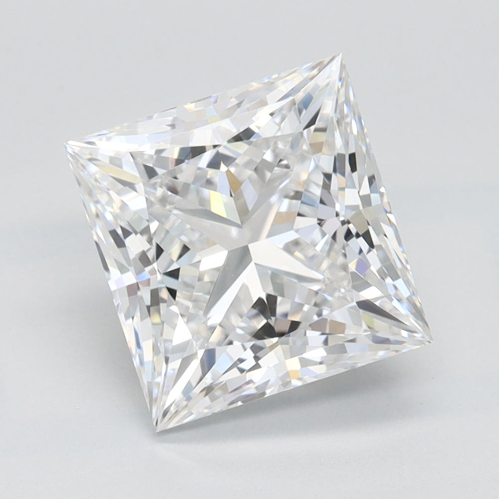 2.59 Carat Princess Lab Diamond with  Cut Diamond in 14KT  view 1
