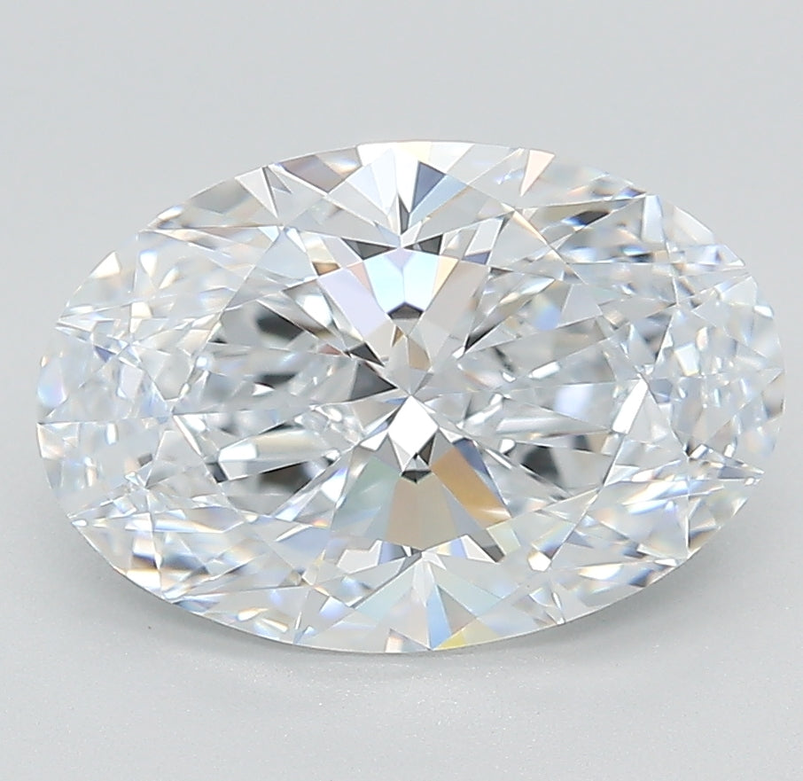 3.53 Carat Oval Lab Diamond with  Cut Diamond in 14KT  view 1
