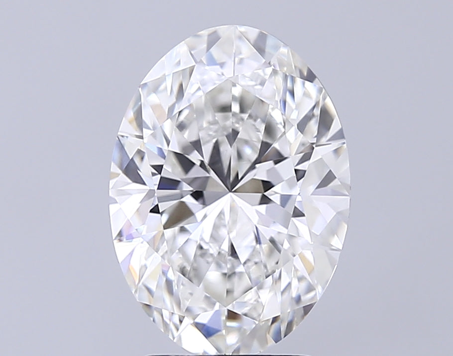 3.55 Carat Oval Lab Diamond with  Cut Diamond in 14KT  view 1
