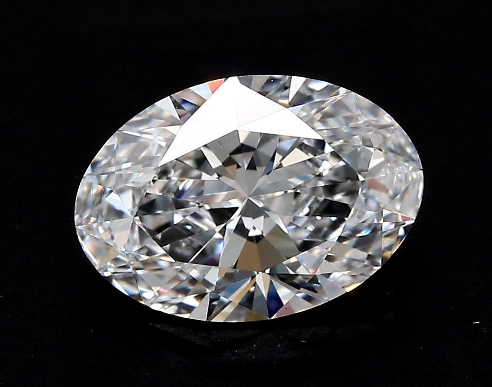 3.06 Carat Oval Lab Diamond with  Cut Diamond in 14KT  view 1
