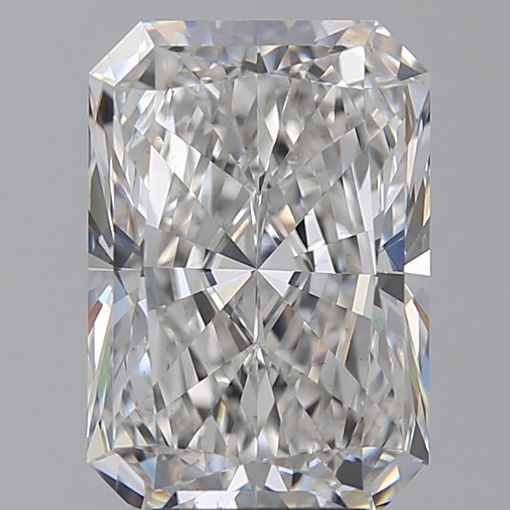 4.54 Carat Radiant Lab Diamond with  Cut Diamond in 14KT  view 1
