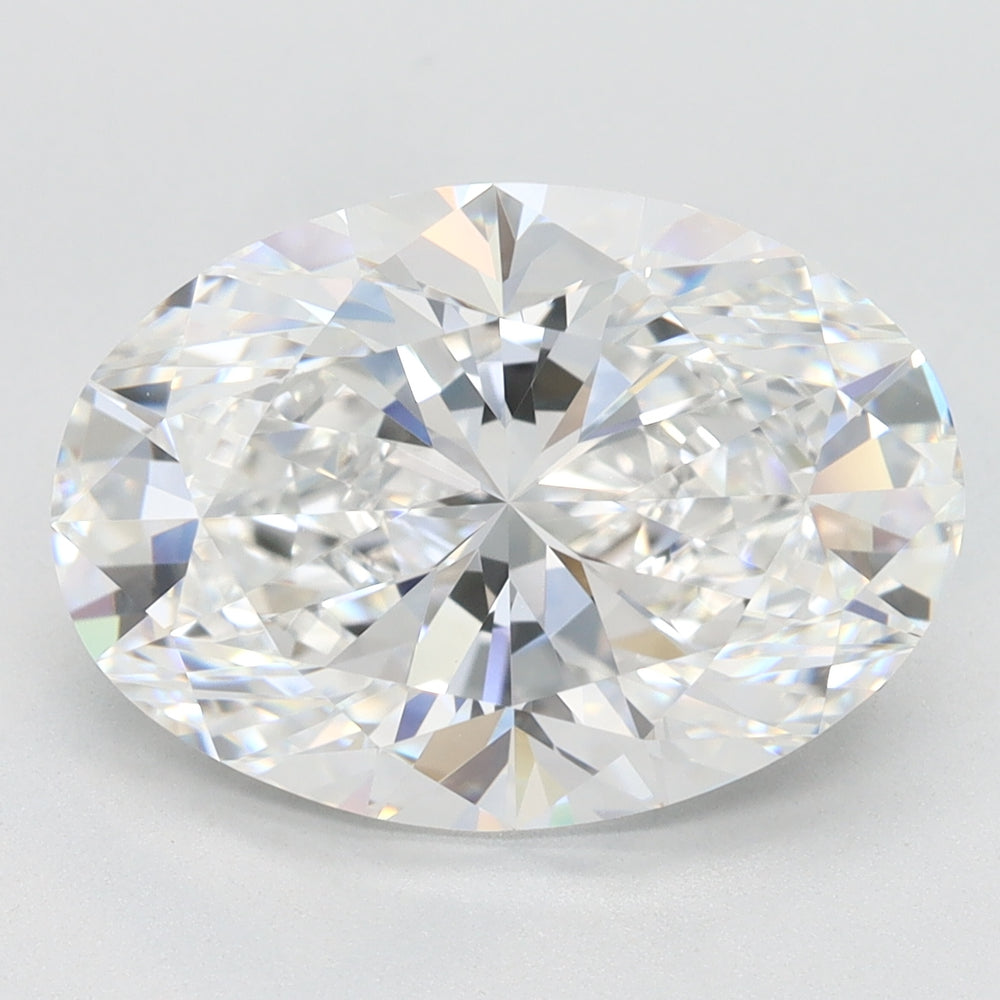 4.42 Carat Oval Lab Diamond with  Cut Diamond in 14KT  view 1
