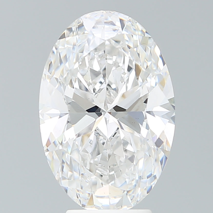 5.27 Carat Oval Lab Diamond with  Cut Diamond in 14KT  view 1
