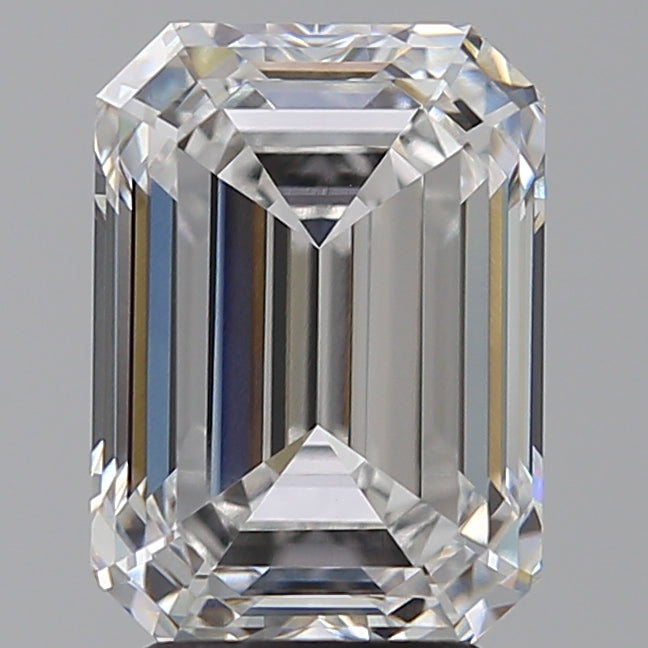 4.06 Carat Emerald Lab Diamond with  Cut Diamond in 14KT  view 1
