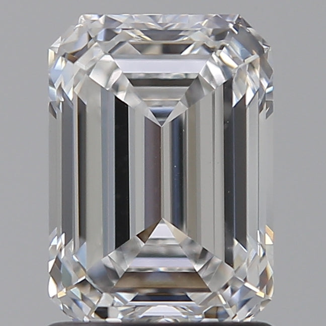 1.55 Carat Emerald Lab Diamond with  Cut Diamond in 14KT  view 1
