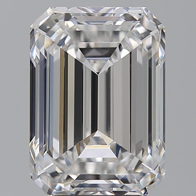 5.06 Carat Emerald Lab Diamond with  Cut Diamond in 14KT  view 1
