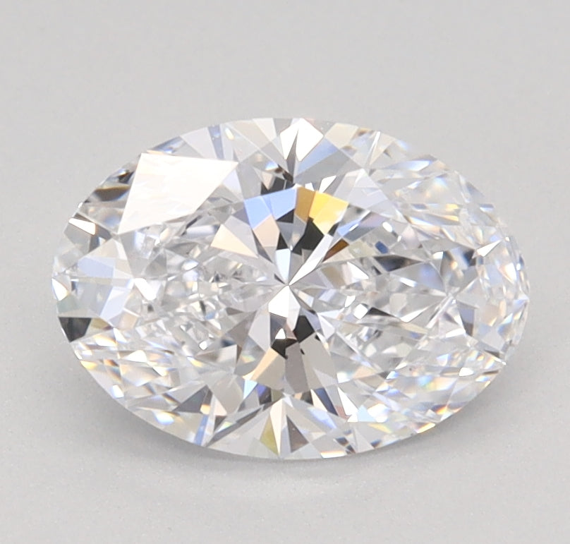 1.0 Carat Oval Lab Diamond with  Cut Diamond in 14KT  view 1
