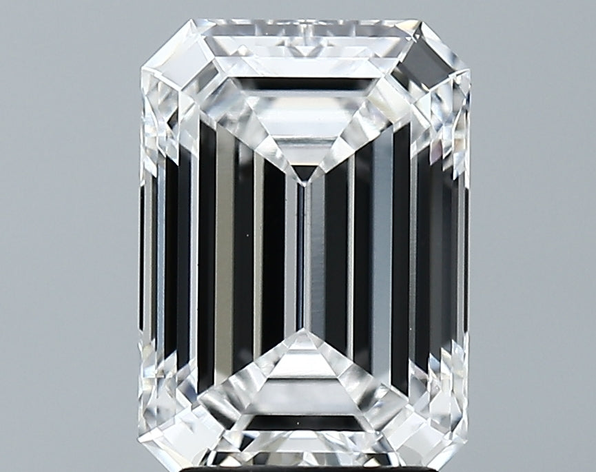 3.15 Carat Emerald Lab Diamond with  Cut Diamond in 14KT  view 1
