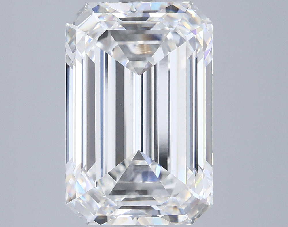 5.01 Carat Emerald Lab Diamond with  Cut Diamond in 14KT  view 1
