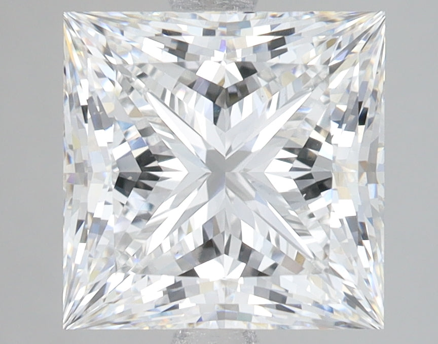 4.01 Carat Princess Lab Diamond with  Cut Diamond in 14KT  view 1
