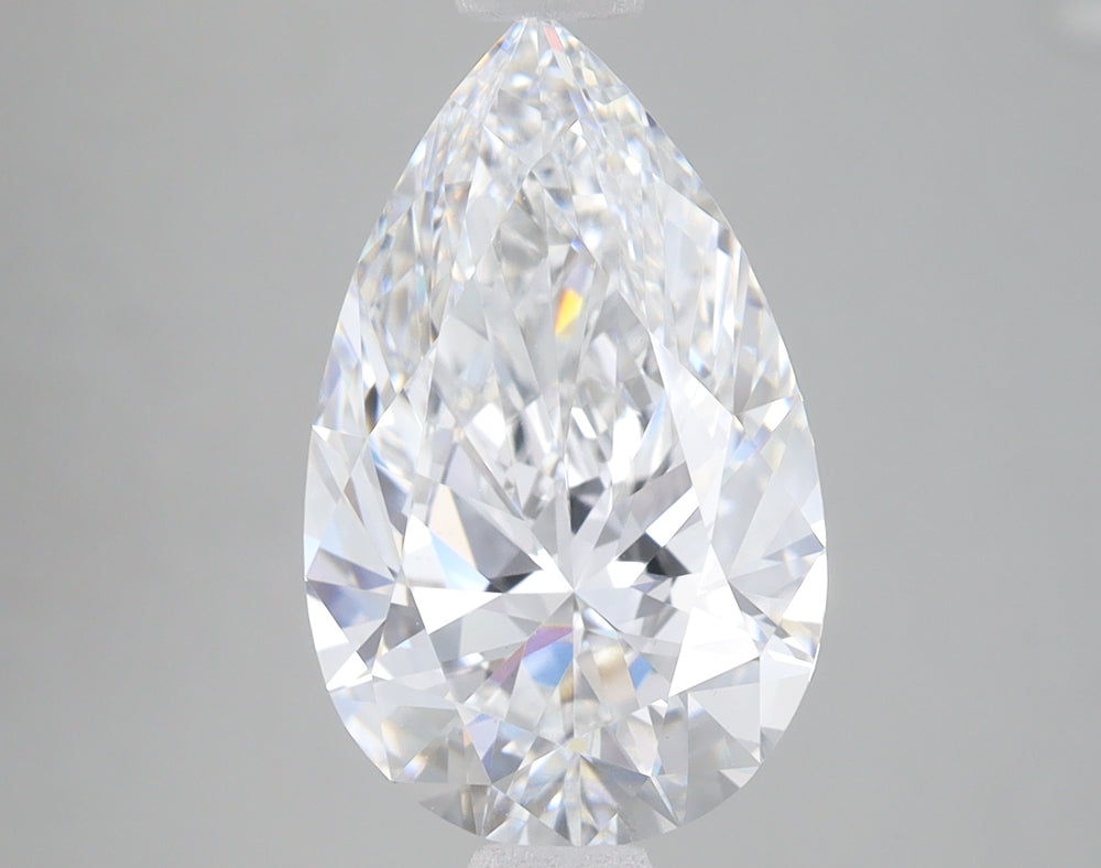 3.01 Carat Pear Lab Diamond with  Cut Diamond in 14KT  view 1
